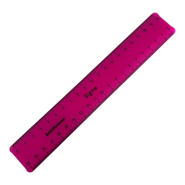 Lyserød lineal med navn - 20 cm
